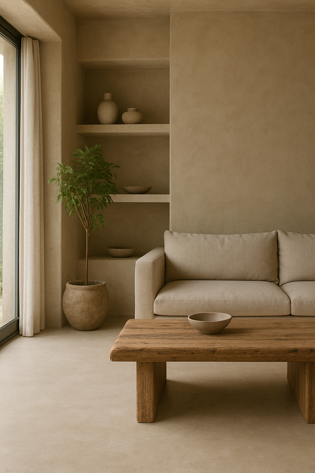 Simple interior with sustainable interior design.
